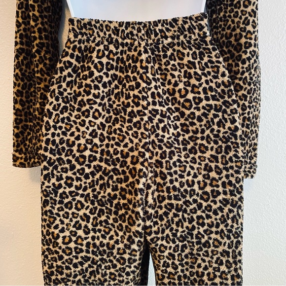 Plush Leopard Print Long Sleeve Pajama Set - Picture 7 of 9